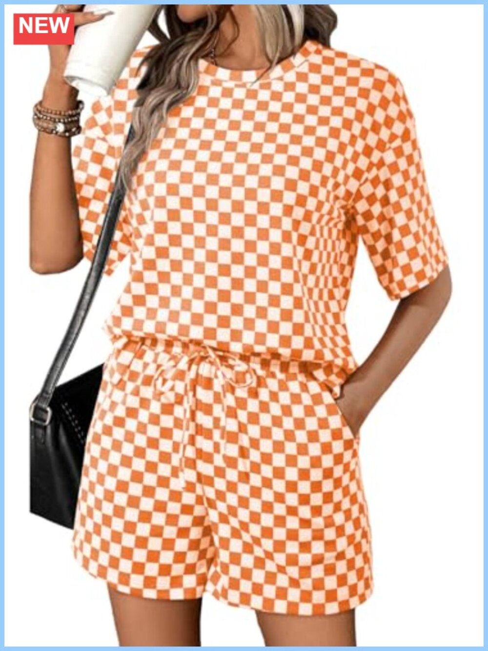Women's Plaid 2 Piece Short Set Lounge Sets
